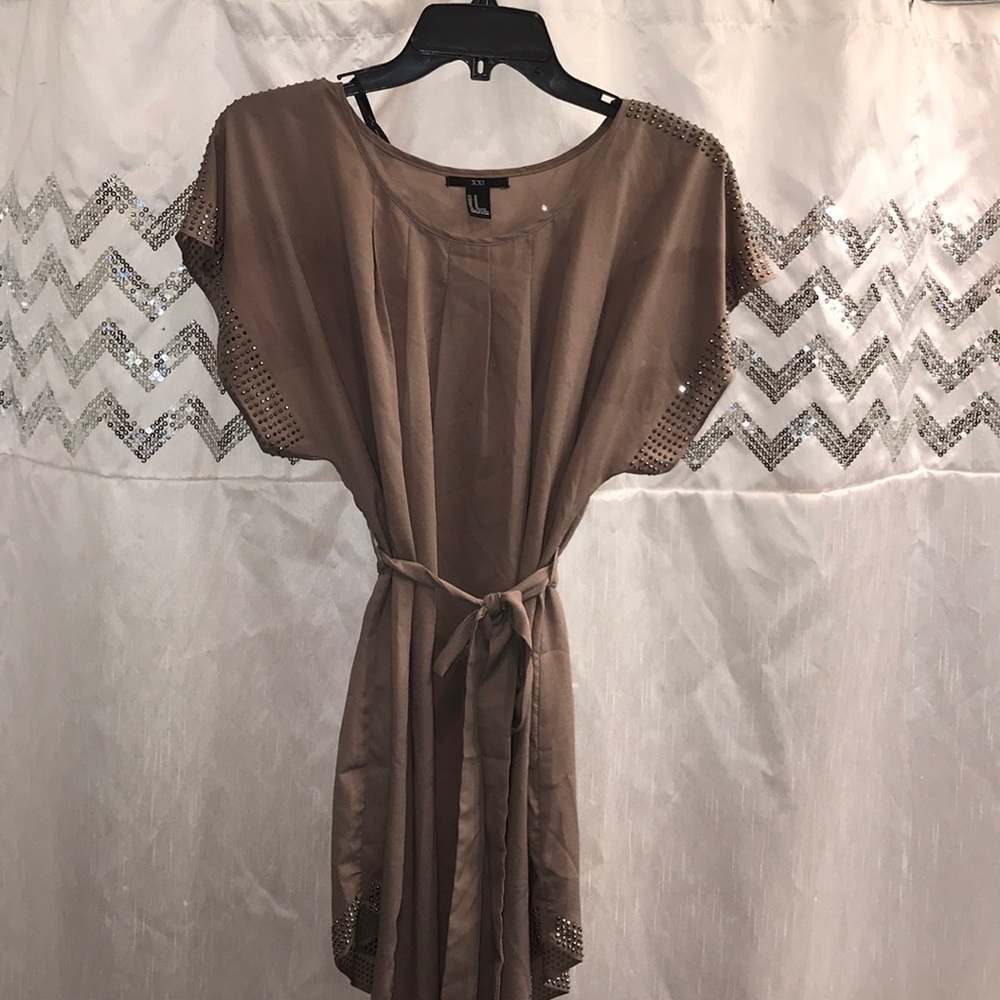 Beige studded dress